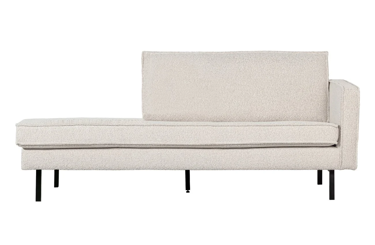 Daybed Rodeo aus Bouclé-Stoff, modern und gepolstert, rechts, naturfarben, elegantes Design
