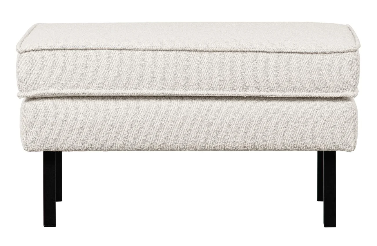 Hocker Rodeo aus Boucle-Stoff, modern gepolstert, Natur, elegantes Design für Dein Zuhause
