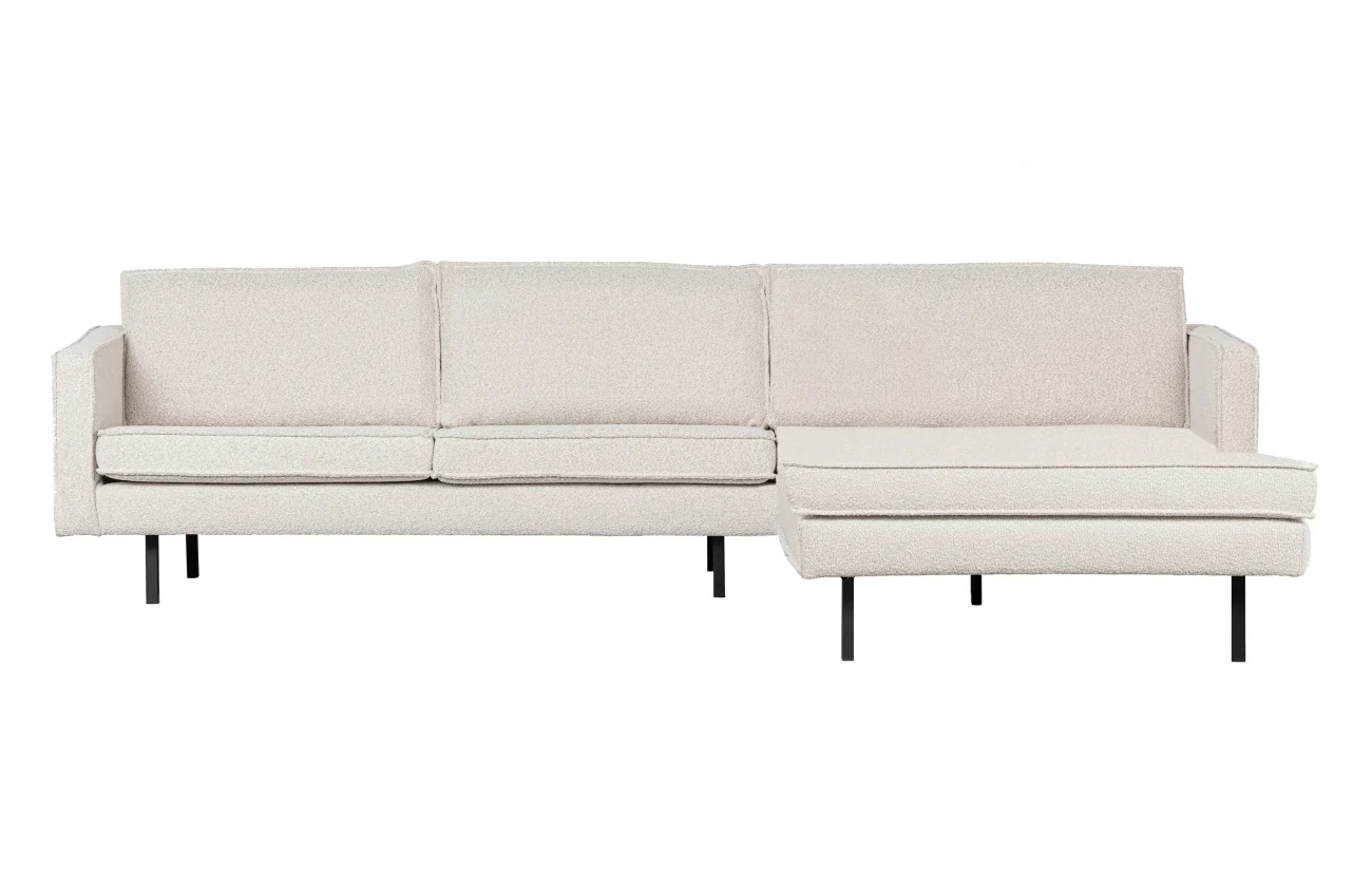 Chaiselongue Rodeo Bouclé, modern und gepolstert, rechts, naturfarben, elegantes Design - Woood