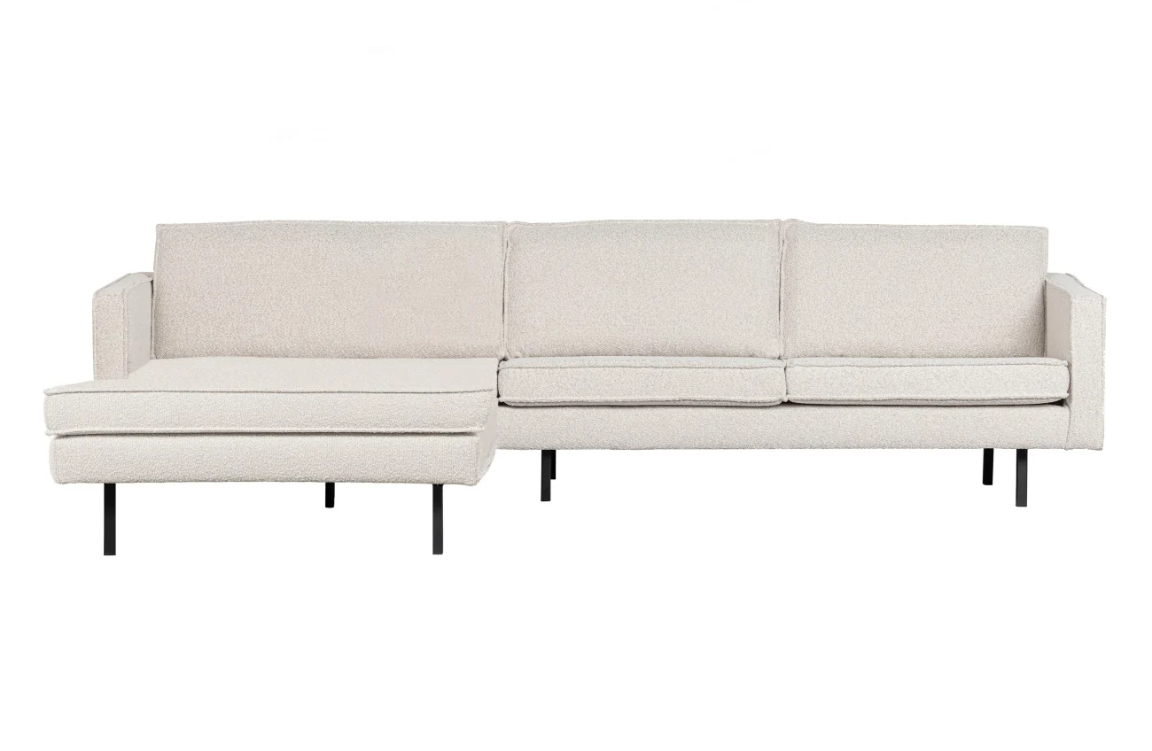 Chaiselongue Rodeo Bouclé-Stoff, modern und gepolstert, links, Farbe Natur