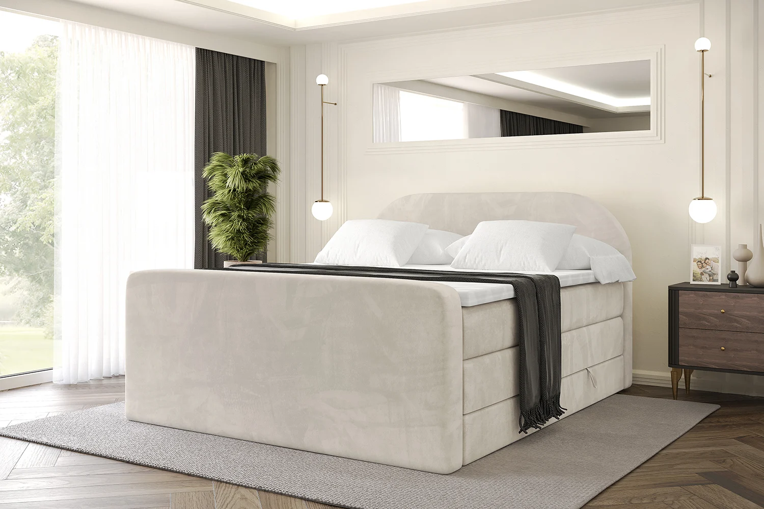 Boxspringbett NOX-Z KING Beige - Casablanca 2301 120x200 cm
