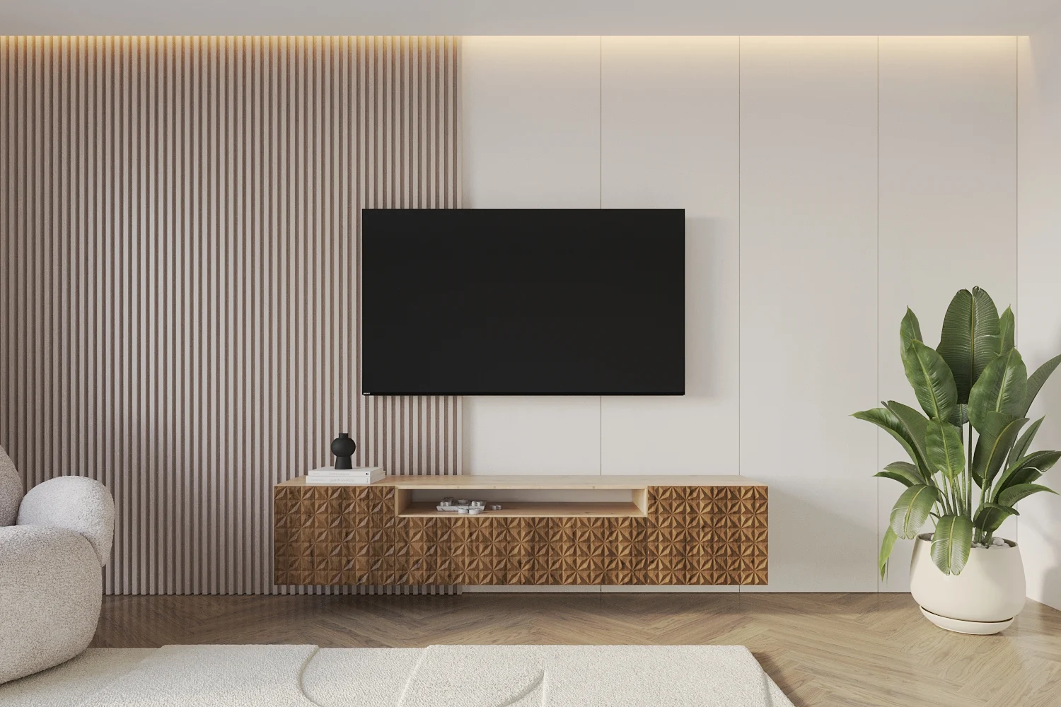 Lowboard VIRA offen Artisan und Katania 200 cm - Altdecor