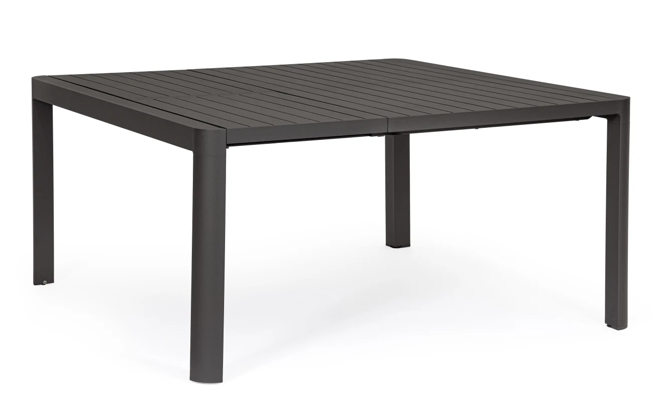 Gartenesstisch Kiplin ausziehbar aus Aluminium, modern, anthrazit, für 6–8 Personen - Bizzotto