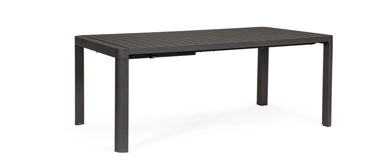 Gartenesstisch Kiplin aus Aluminium, modern ausziehbar, anthrazit, für 8–10 Personen - Bizzotto