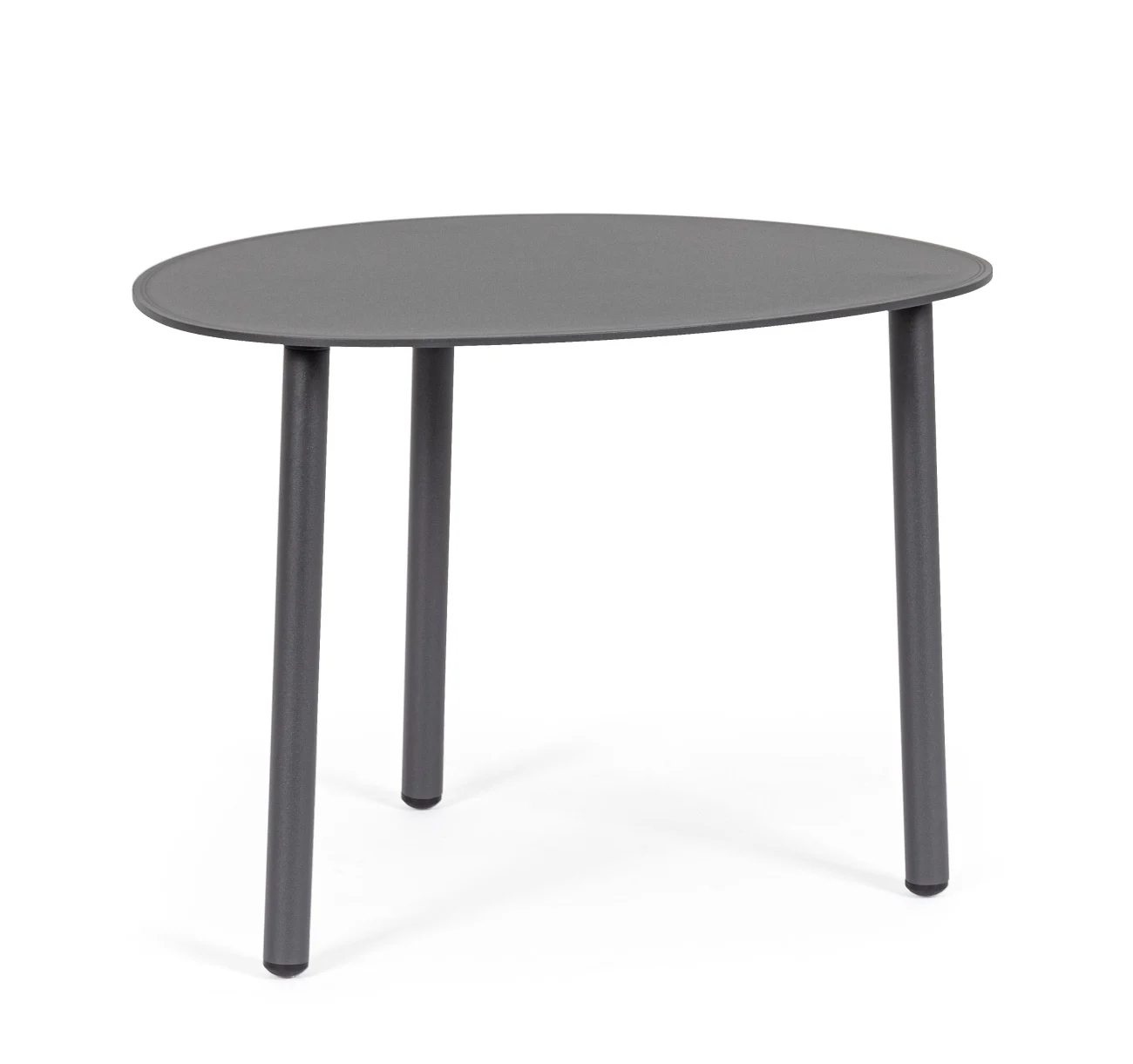 Gartencouchtisch Sparky Aluminium, modern organisches Design, anthrazit, 55x45 cm - Bizzotto