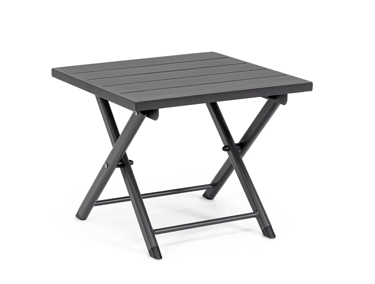 Gartenbeistelltisch Taylor aus Aluminium, modern, dunkelgrau, klappbar und wetterfest - Bizzotto