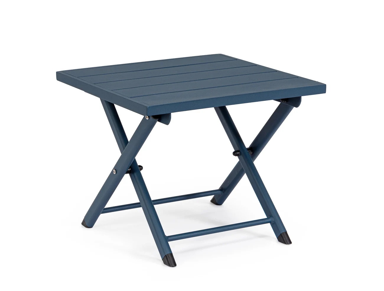 Gartenbeistelltisch Taylor aus Aluminium, modern, klappbar, blau, rechteckig, leicht und wetterfest - Bizzotto