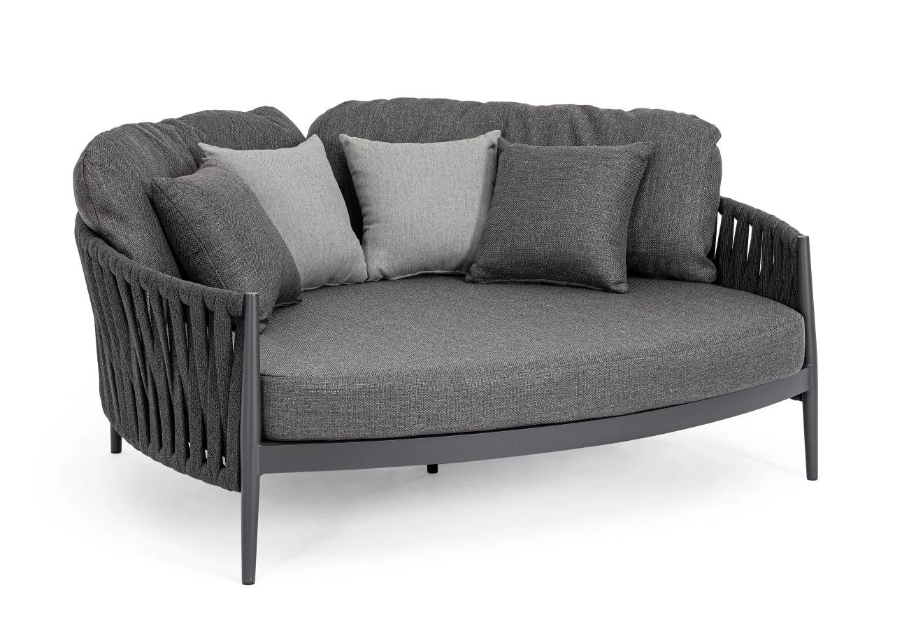 Gartendaybed Jacinta aus Aluminium, modern gepolstert, anthrazit, outdoor geeignet - Bizzotto