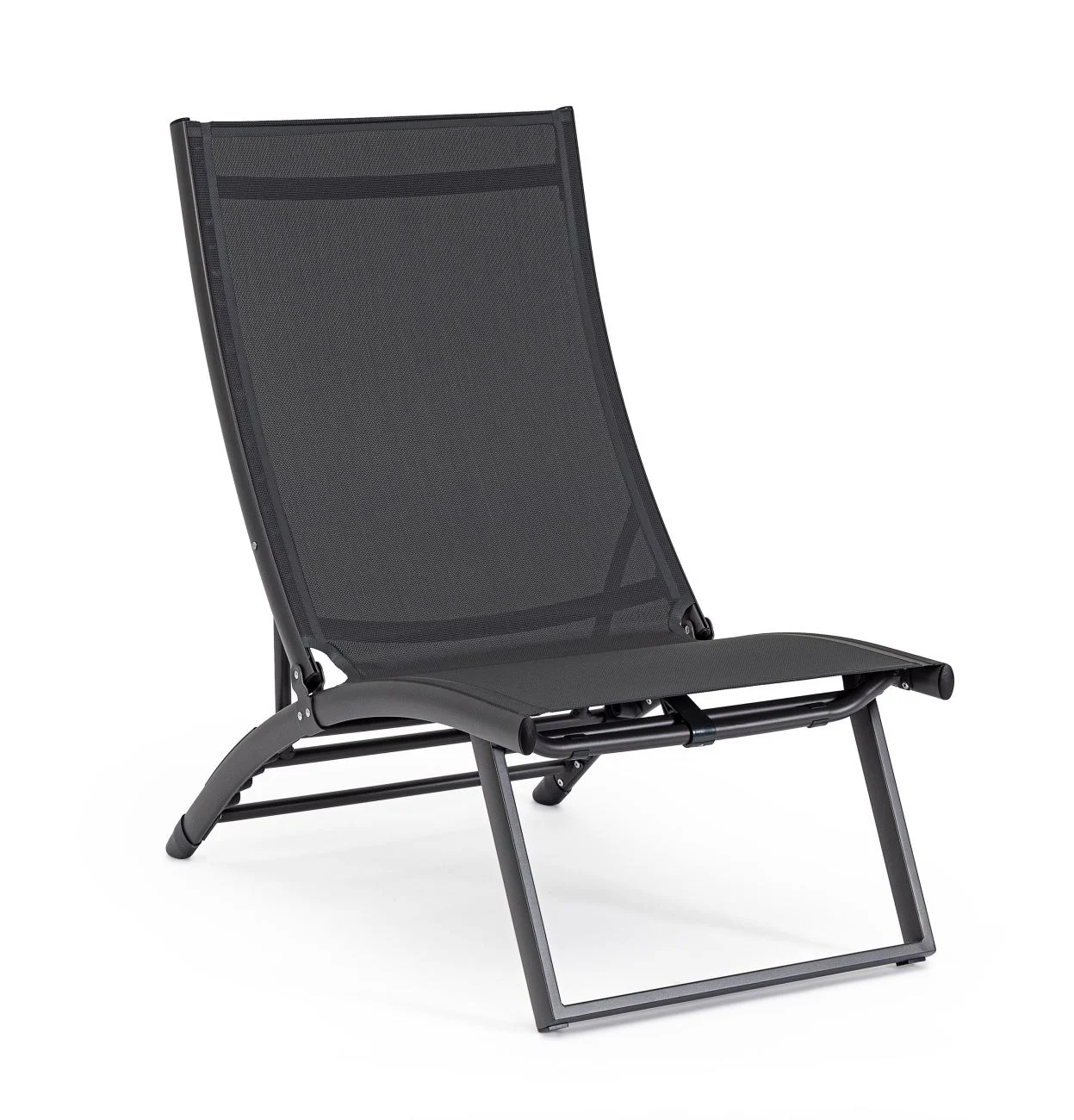 Loungesessel Taylor 2er-Set aus Aluminium, modern mit verstellbarer Rückenlehne, dunkelgrau