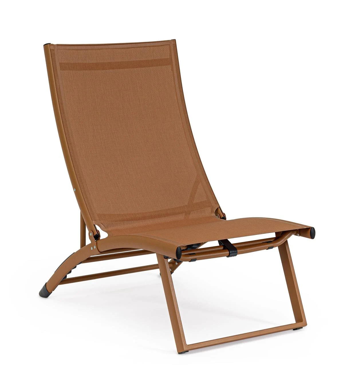 Gartensessel Loungesessel Taylor 2er-Set aus Aluminium, modern, braun, klappbare Rückenlehne