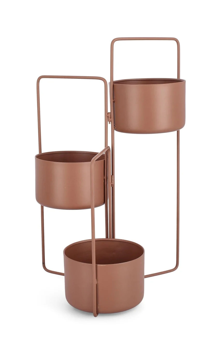 Blumenkasten Keyra aus Metall, modern und faltbar, Braun, Outdoor geeignet, von Bizzotto