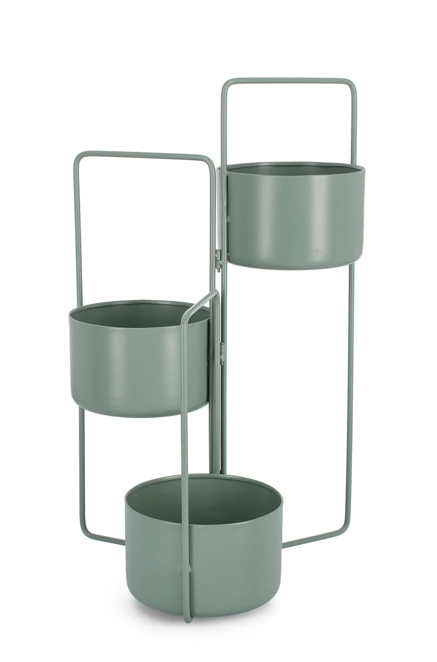Blumenkasten Keyra aus Metall, modern und faltbar, Salbei, Outdoor geeignet, von Bizzotto