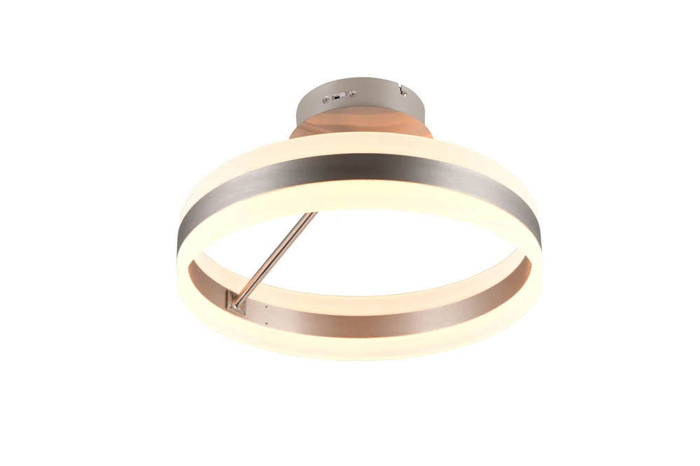 Trio Dios Deckenleuchte LED Metall/Kunststoff Nickel matt/Weiß Switch Dimmer