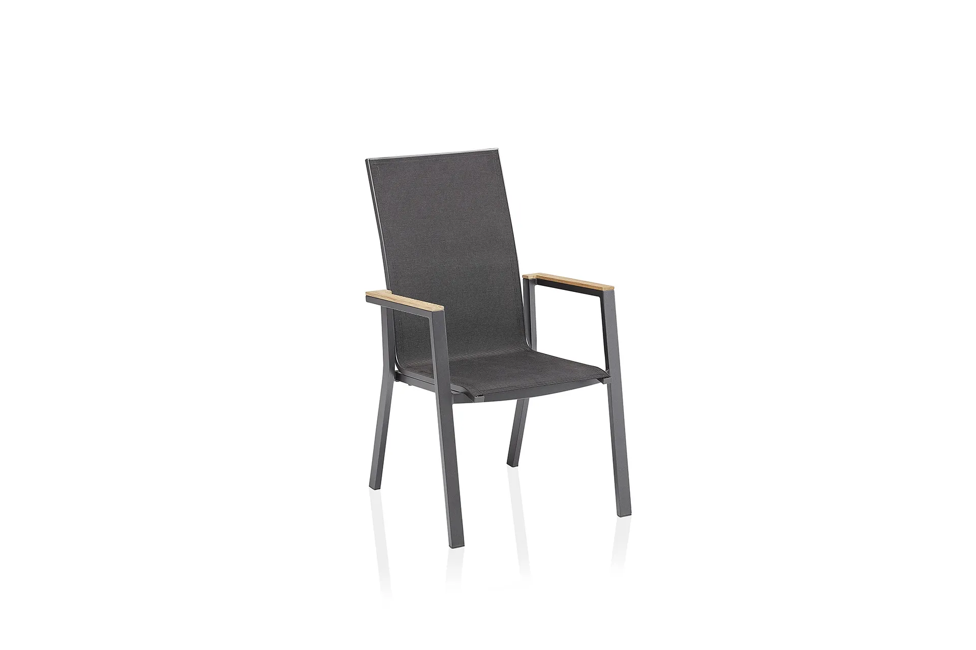 Kettler Rasmus Teak Stapelsessel hoch Aluminium/Outdoorgewebe