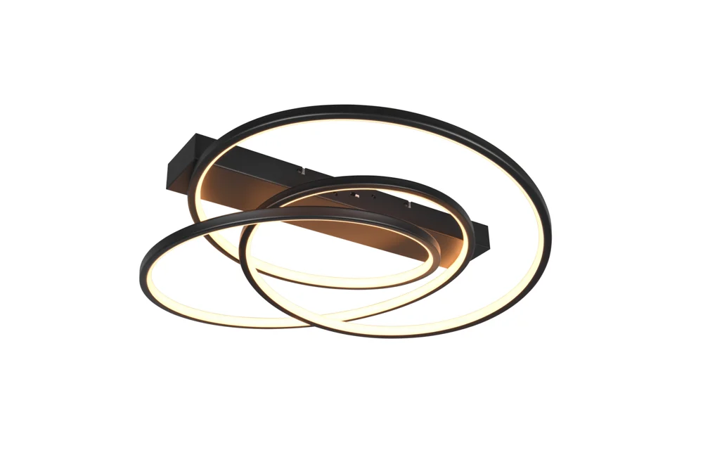 Trio Darvin Deckenleuchte LED Metall Schwarz matt Dimmbar