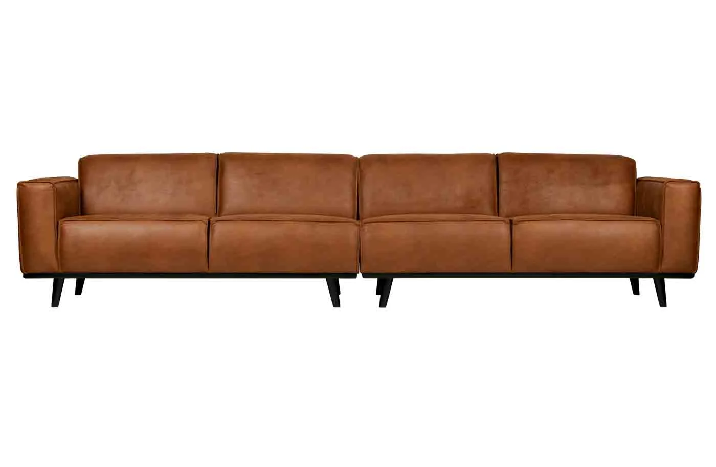 Bigsofa Statement Lederoptik, moderner Komfort, Cognacbraun, großzügig für 5–6 Personen - Woood