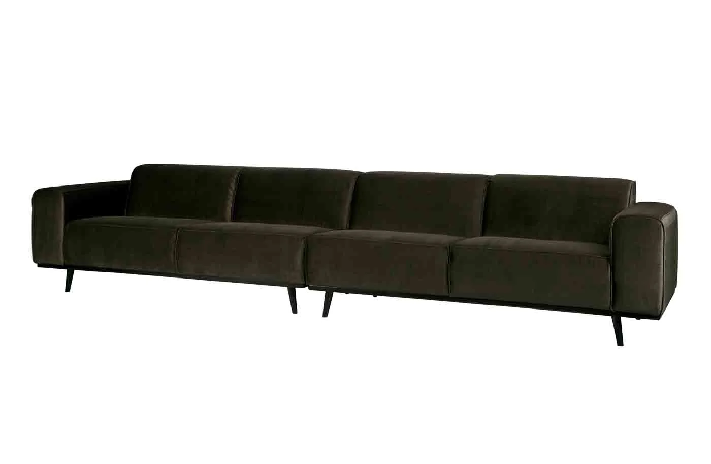 Bigsofa Statement aus Samt, modern und extra groß, waldgrün, 372 cm breit, komfortabel für 5–6 Personen - Woood