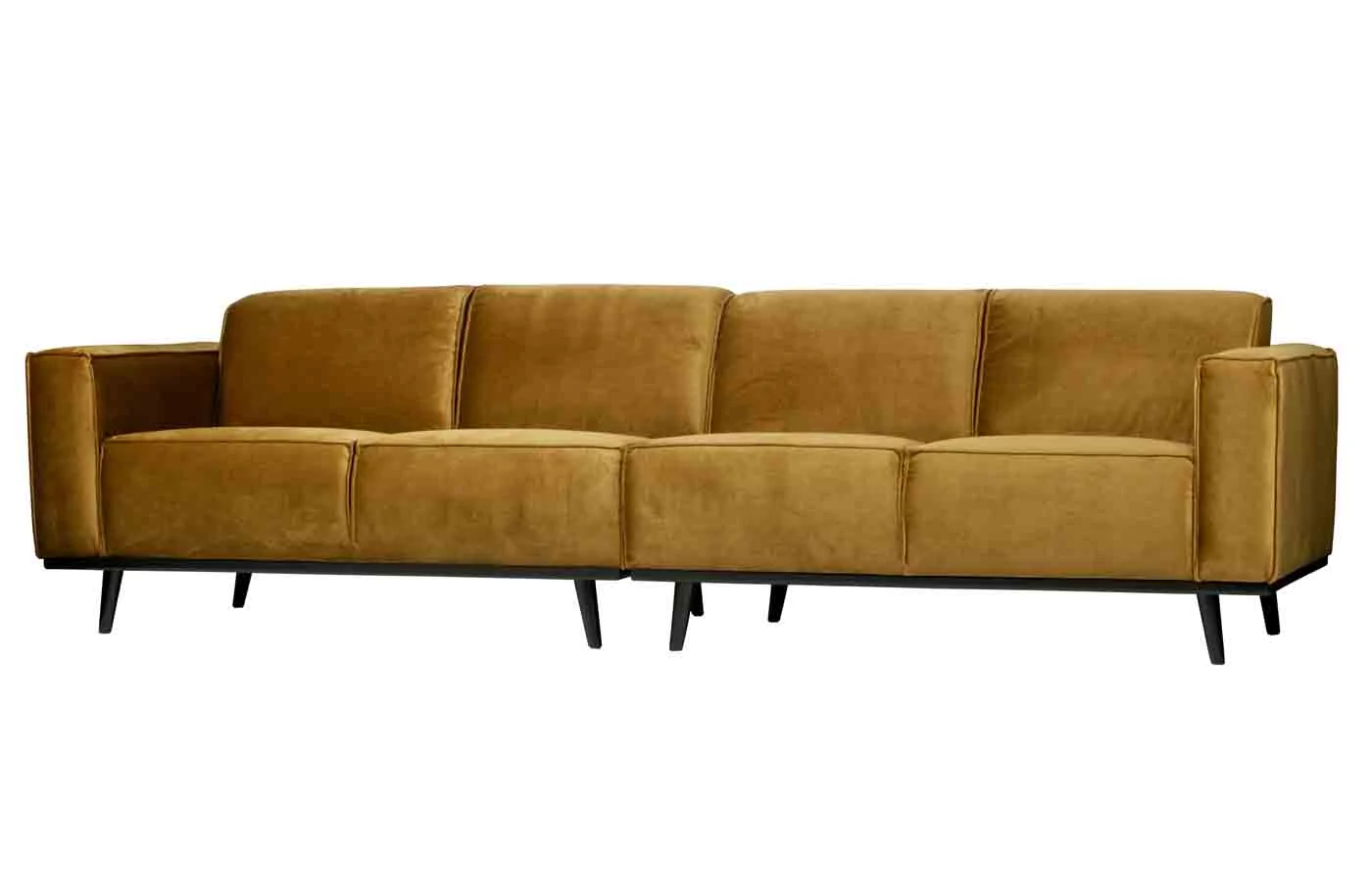 Bigsofa Statement Samt, modern und weich gepolstert, 280 cm, honiggelb, elegantes Design - Woood