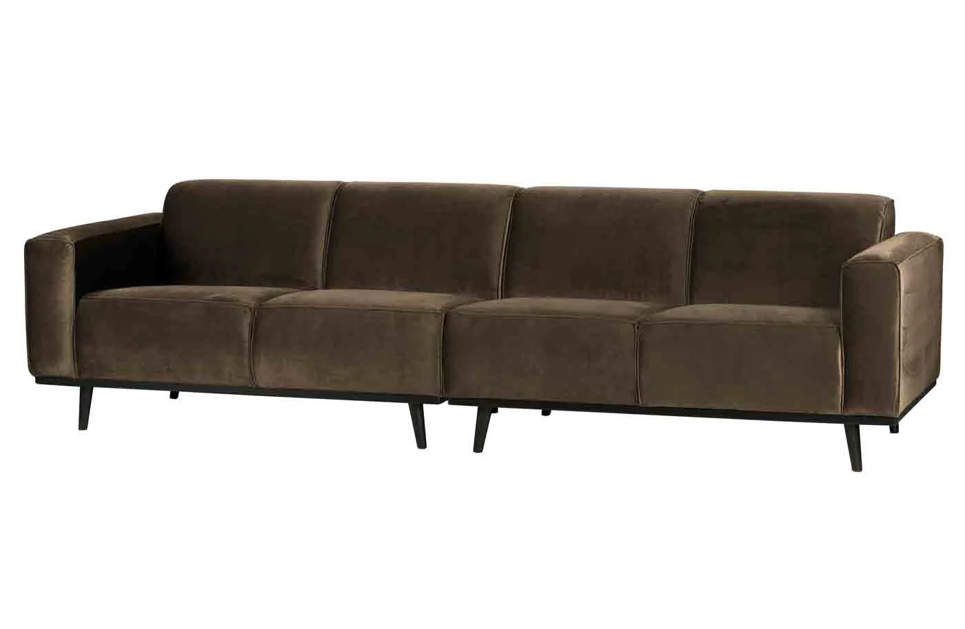 Bigsofa Statement Samt, modernes Design, taupe, 280 cm breit, weiche Polsterung - Woood