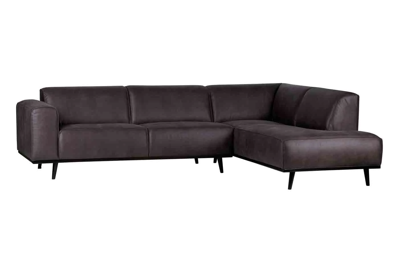 Ecksofa Statement in Lederoptik, modern und komfortabel, rechts, Grau, mit Bonell-Federkern