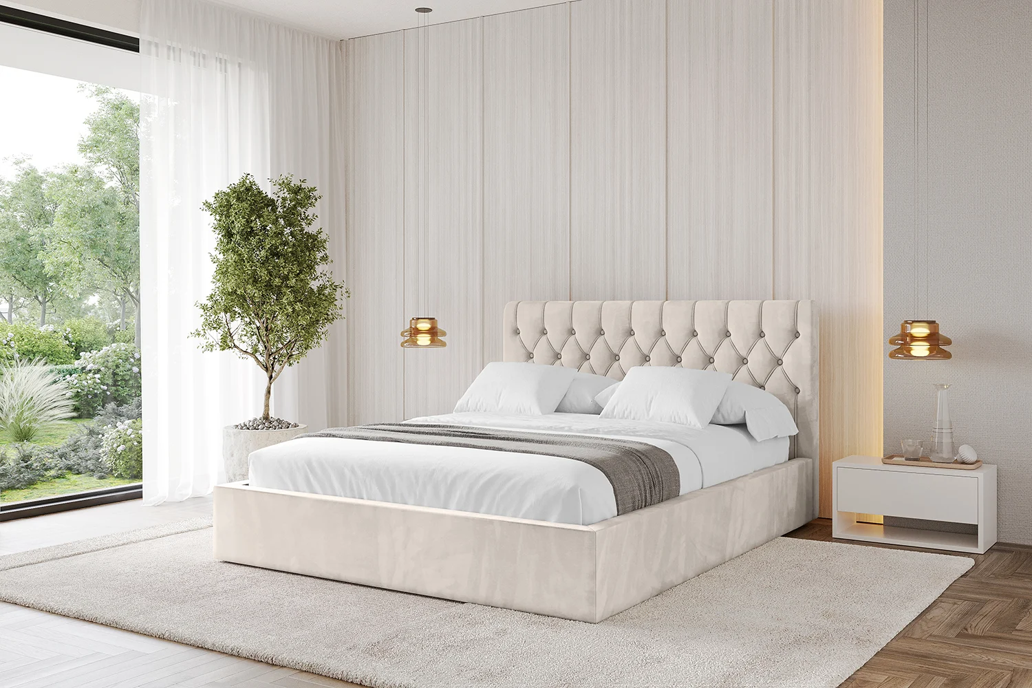 Polsterbett RENO Beige - Casablanca 2301 120x200 cm