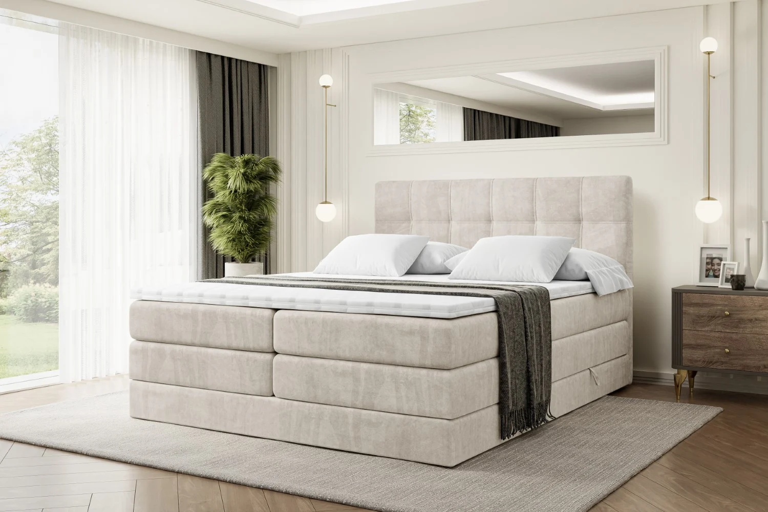 Boxspringbett MARCE KING Beige - Casablanca 2301 120x200 cm