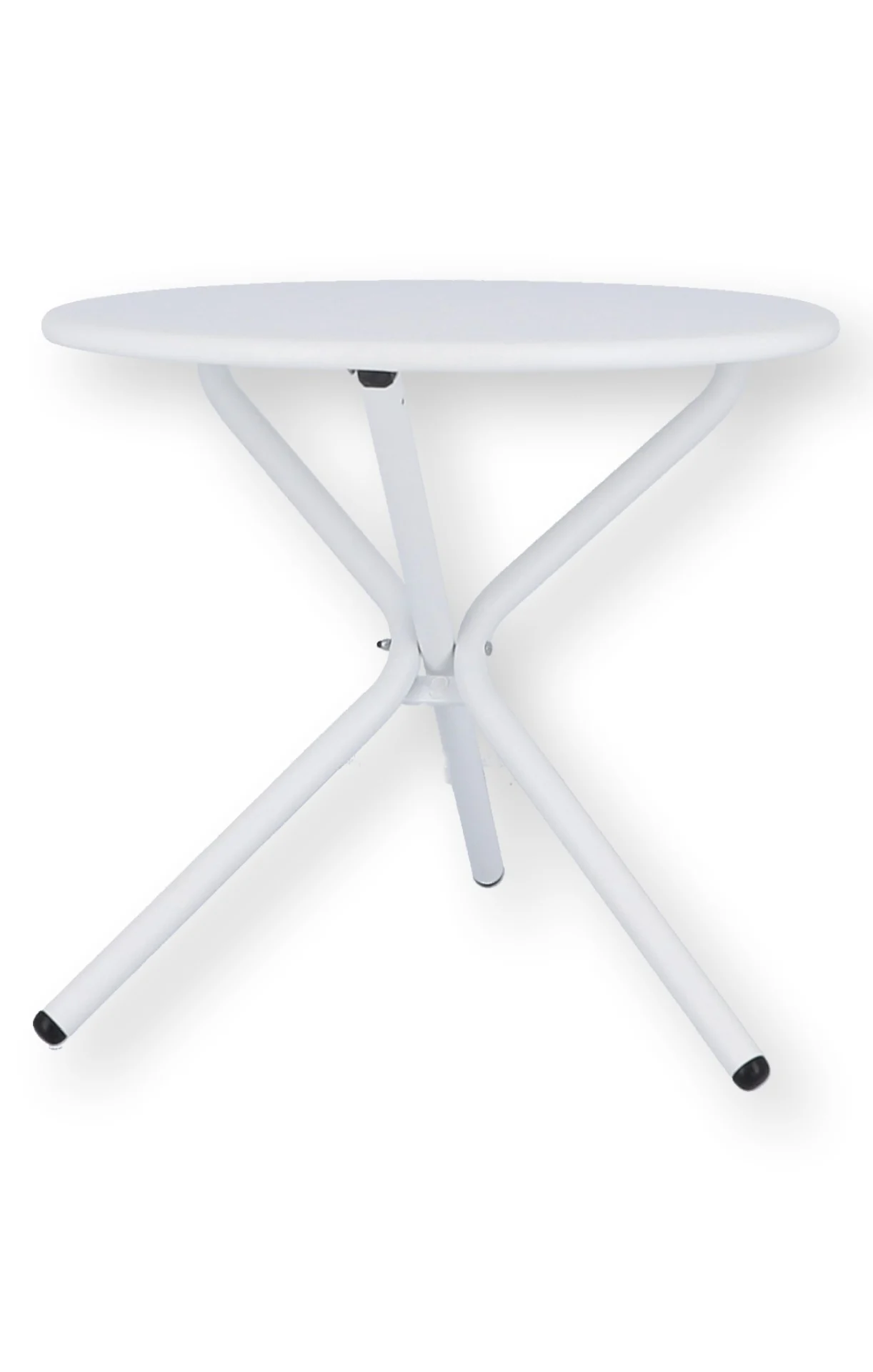 Beistelltisch Tris aus Aluminium, modern und wetterfest, rund in Weiß, ideal für Outdoor - Fiam
