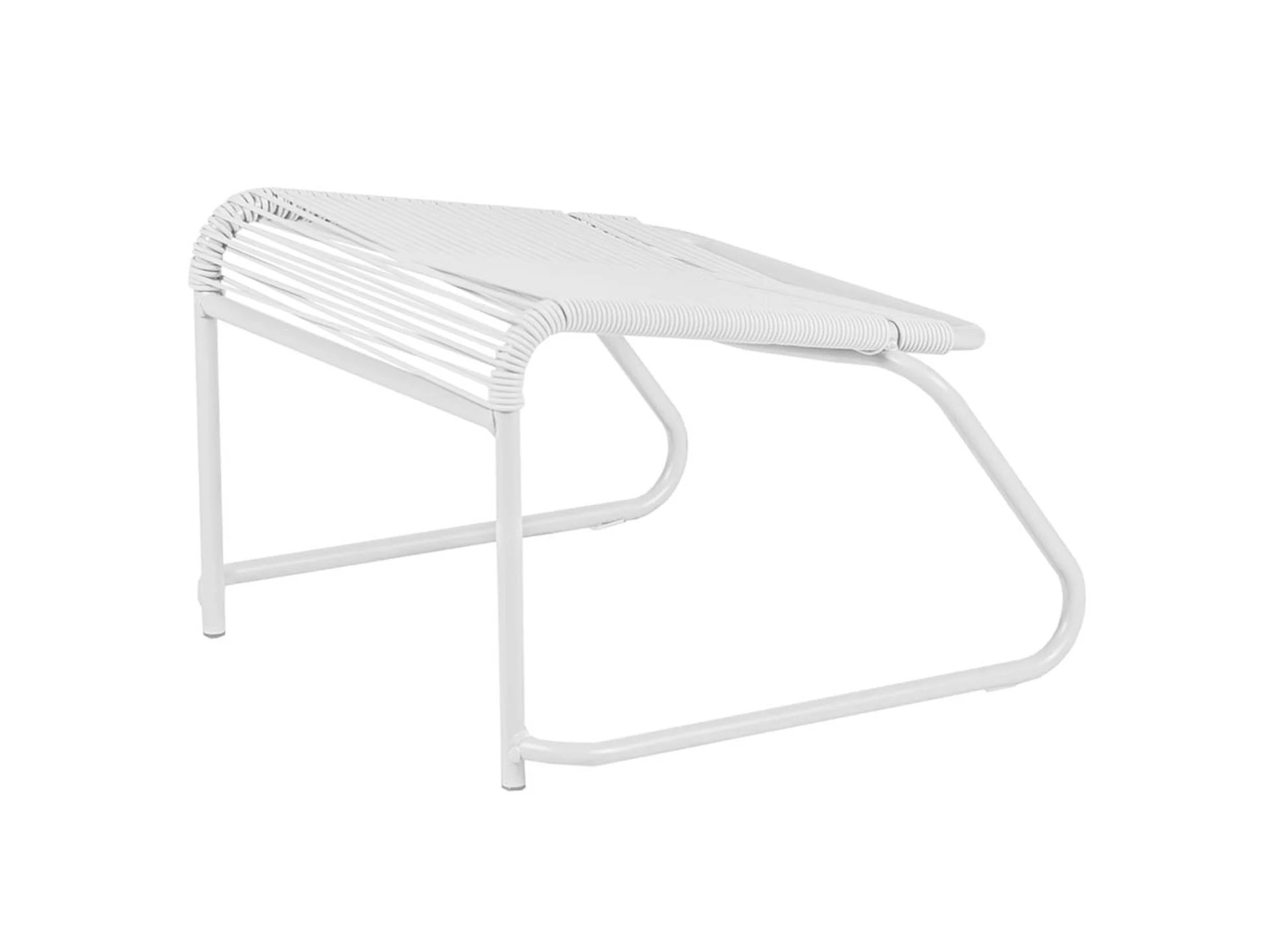 Hocker Lido aus Aluminium, modern mit Kufengestell, wetterfest in Weiß, für den Garten - Fiam