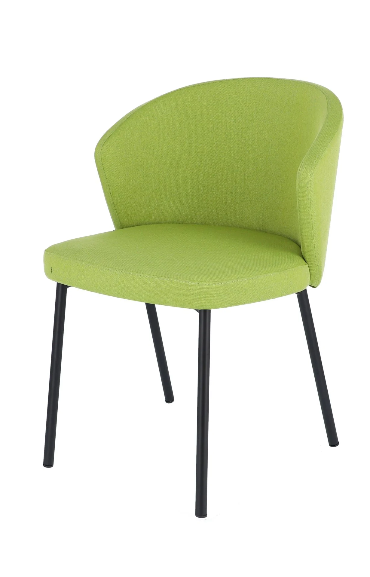 Stuhl Mila mit Stoffbezug, modernes Design, Grün, gepolsterter Sitz, Metallgestell schwarz - Jan Kurtz