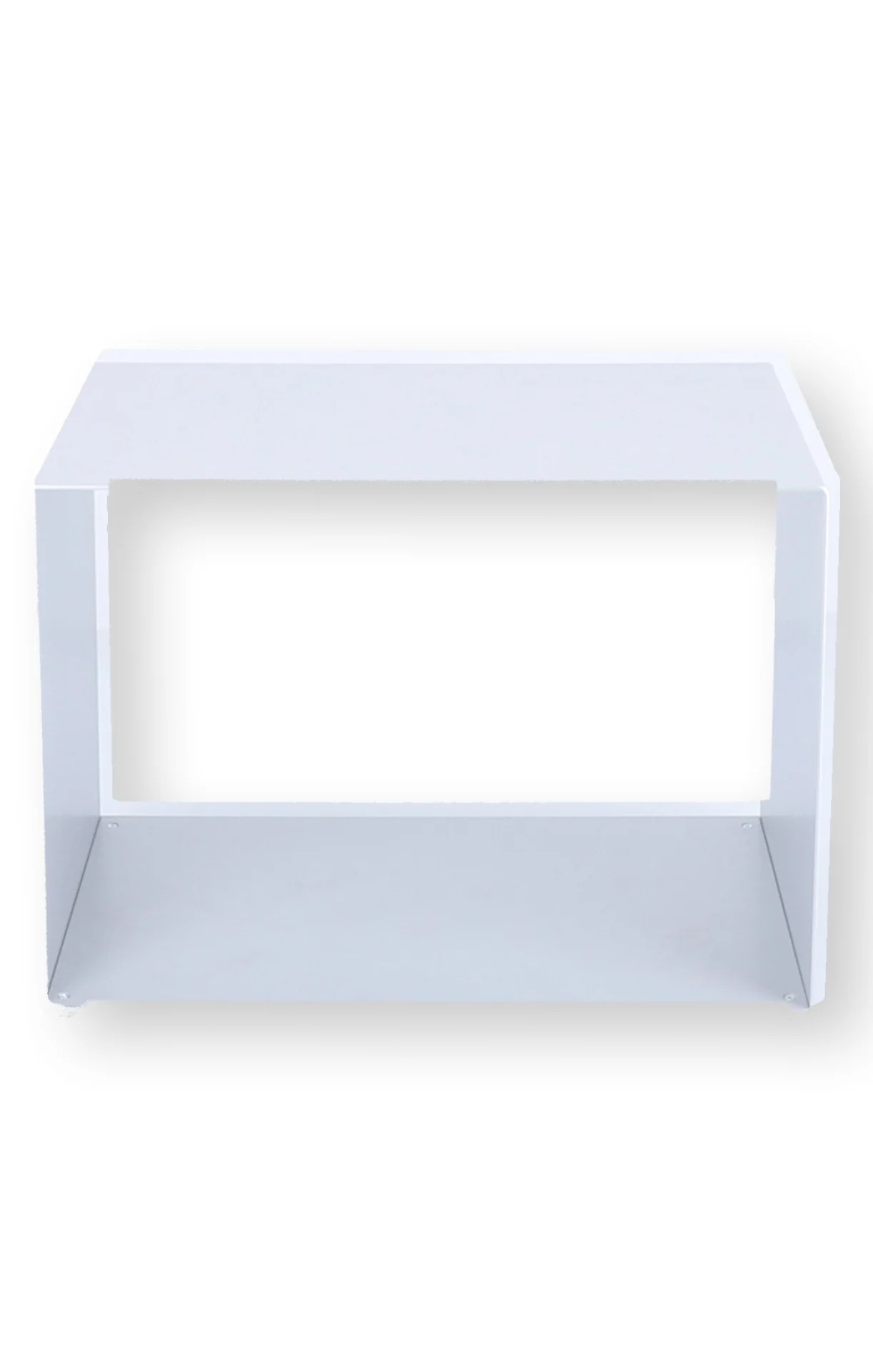 Beistelltisch Cubus aus pulverbeschichtetem Metall, modern, weiß, 50 cm, rechteckig - Jan Kurtz