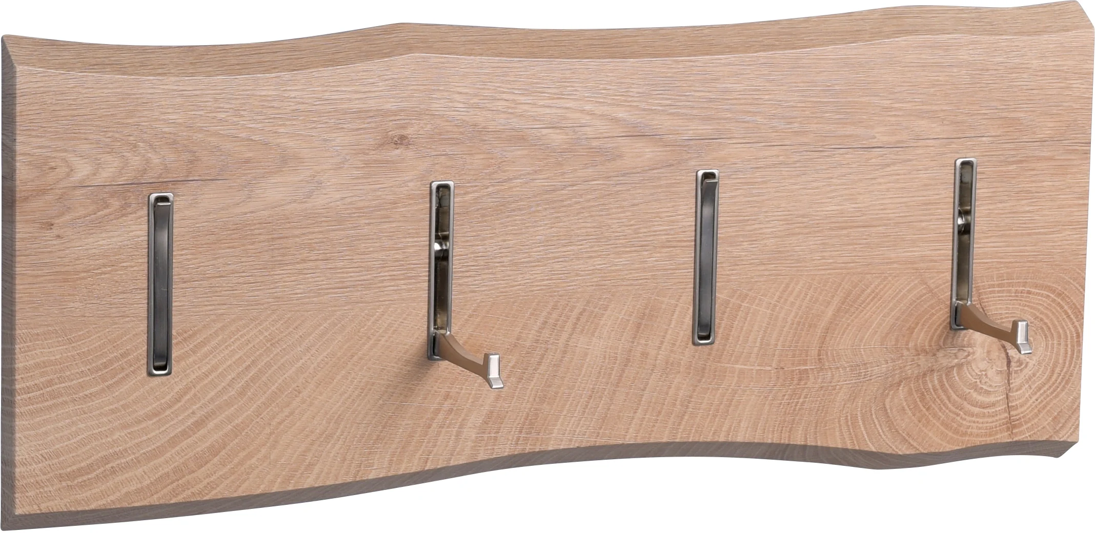 Garderobe ADAM 60x25x2,3 cm inkl. 4 Haken Baumkante Dekor Eiche - Fun Moebel