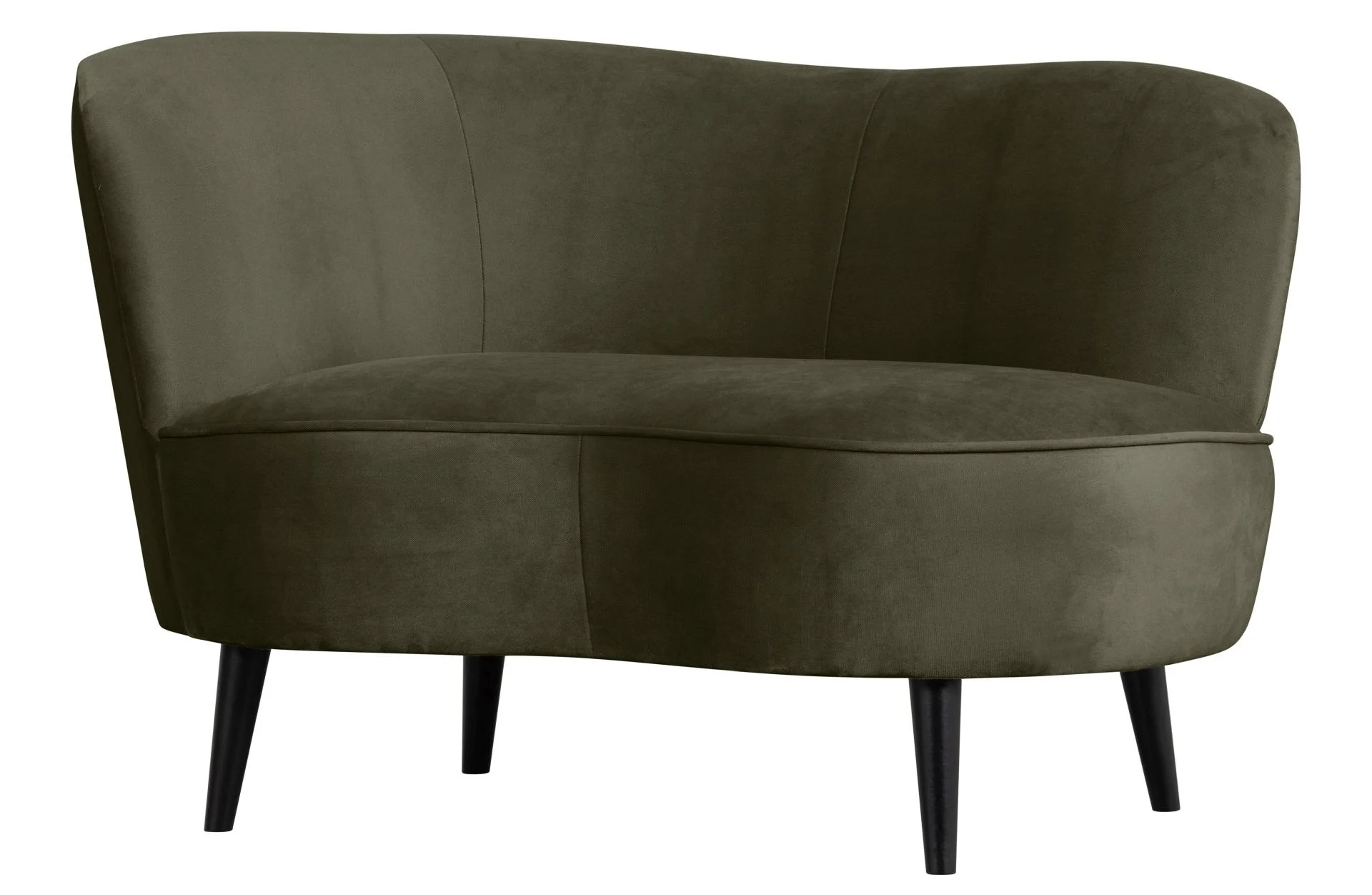 Loungesessel Sara aus Samt, modernes Design, links, grün, weiches Material, komfortabel - Woood