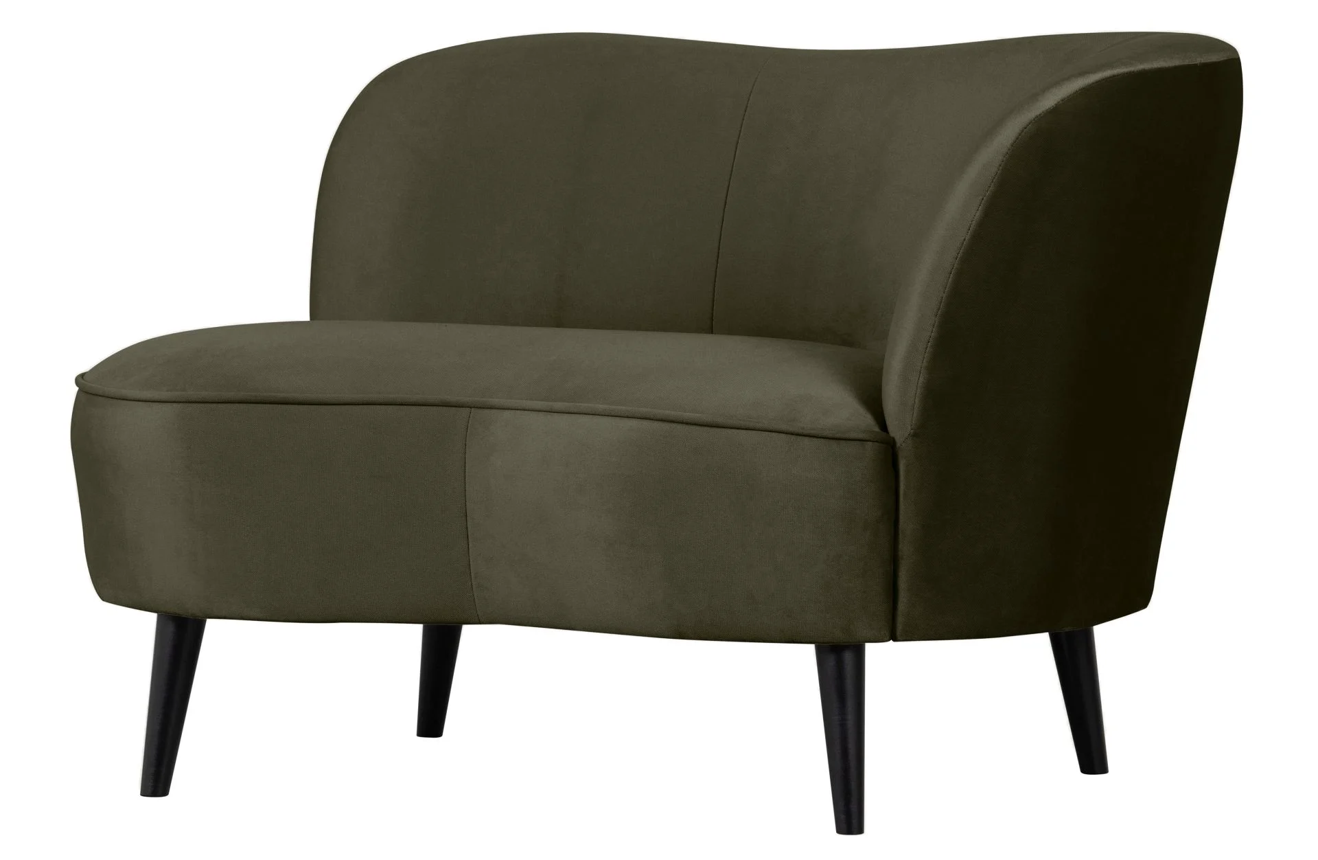 Loungesessel Sara aus Samt, modern und gepolstert, grün, elegantes Design für dein Zuhause - Woood