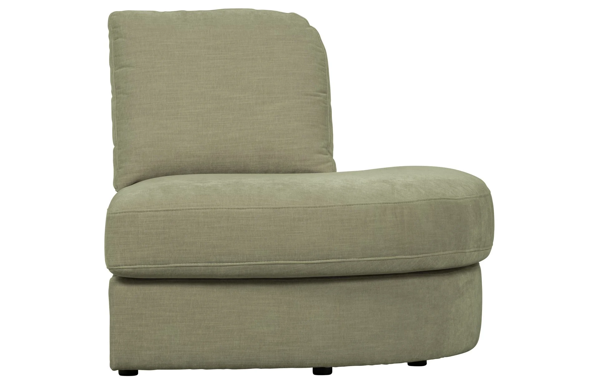 Modulsofa Family 1-Seat Eck-Element, Webstoff modern, rund rechts, grün, weich gepolstert