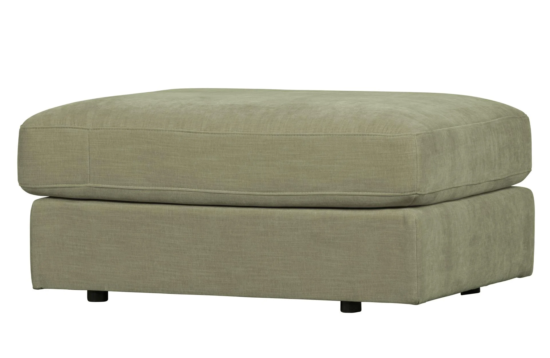 Hocker Family aus Stoff, modern gepolstert, Grün, eleganter Webstoff, komfortables Sitzkissen - VTwonen