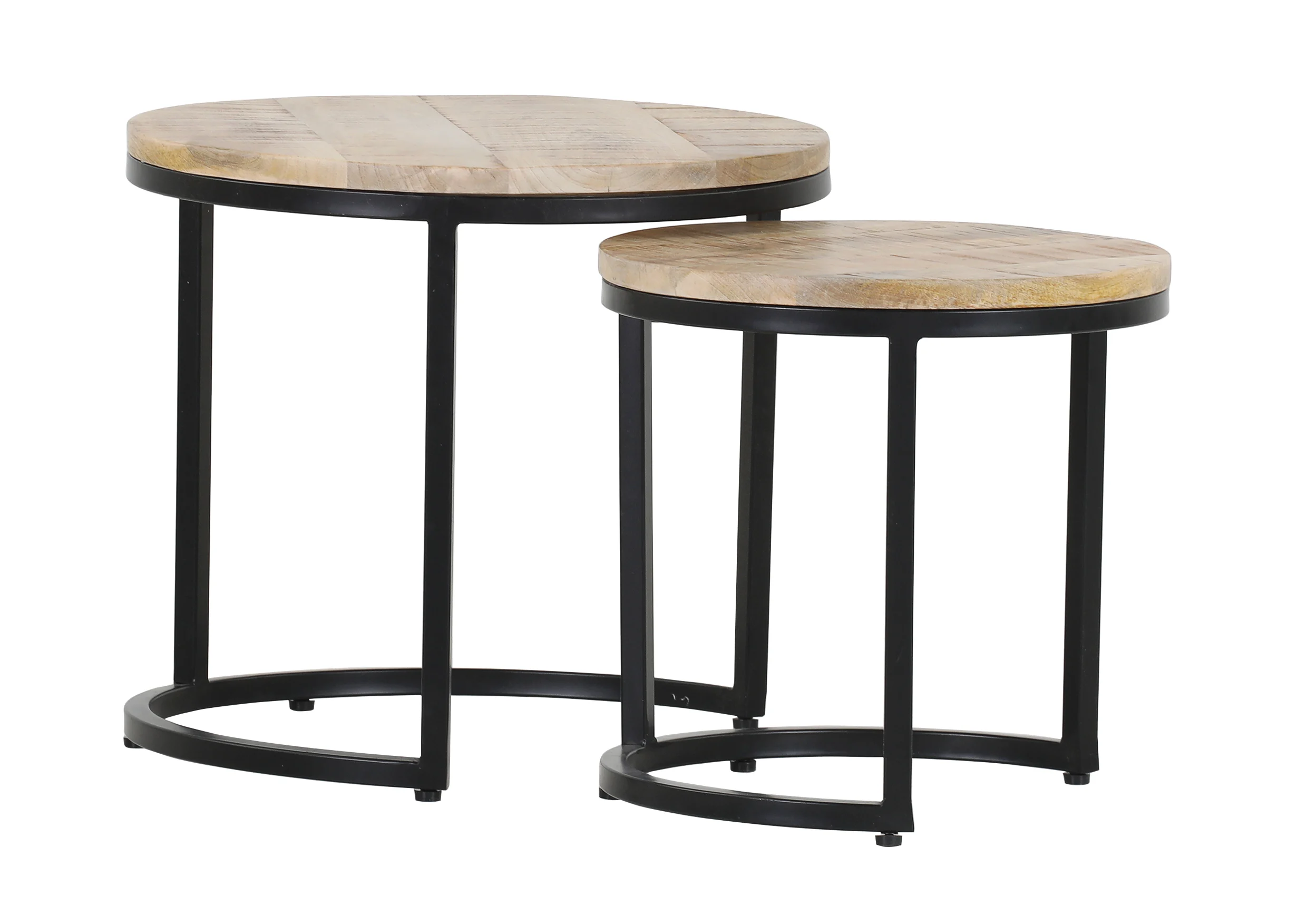 Gutmann Campesino Rund Beistelltisch 2er Set aus Mangoholz - Gutmann Factory