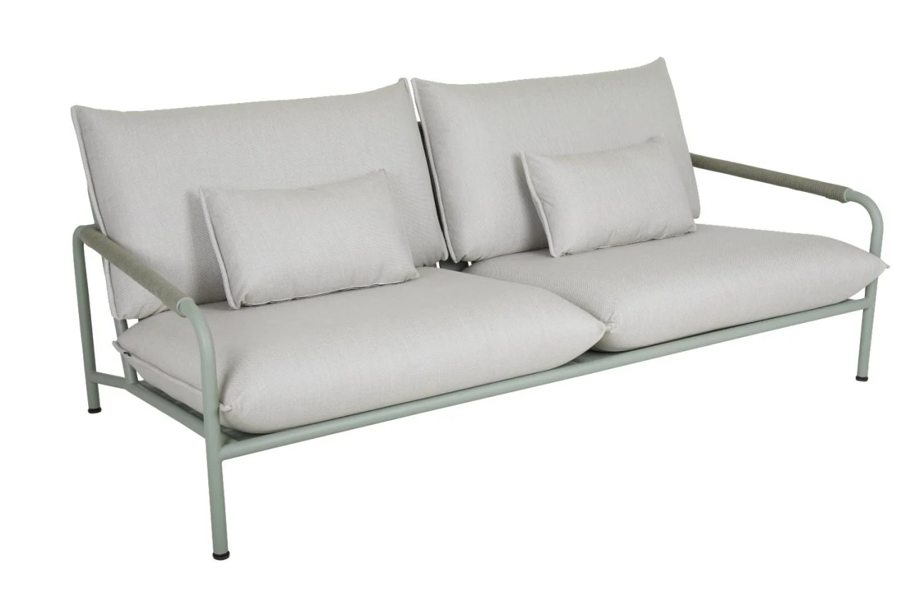 Gartensofa Lerberget von Brafab aus Aluminium und Acryl-Stoff, modern, grün, inkl. Kissen, 2-3 Sitzplätze