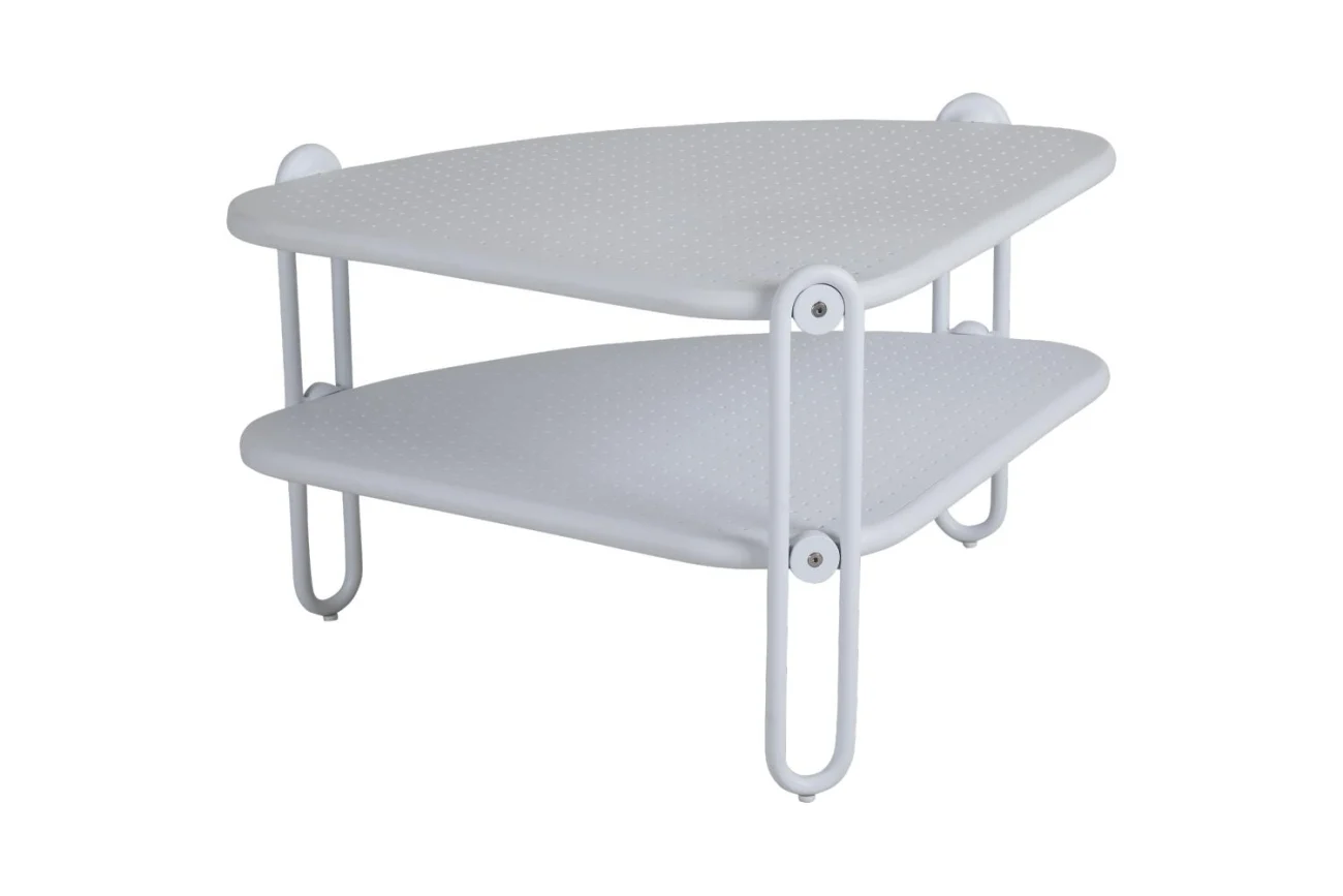 Gartencouchtisch Blixt, aus Aluminium, modern, weiß, 60x60 cm, eckig, pflegeleicht - Brafab