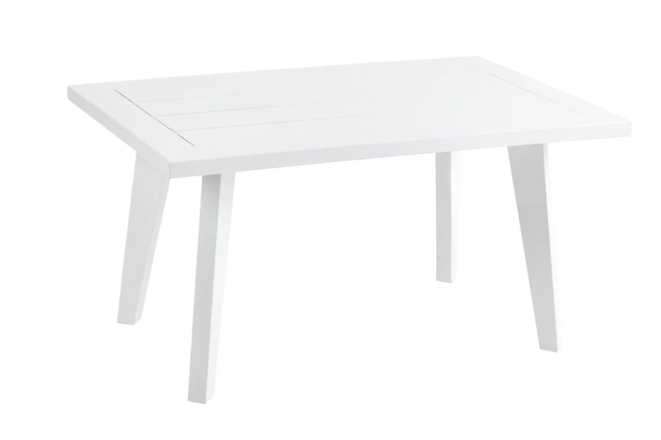 Gartencouchtisch Villac aus Aluminium, modern, weiß pulverbeschichtet, 75x50 cm - Brafab
