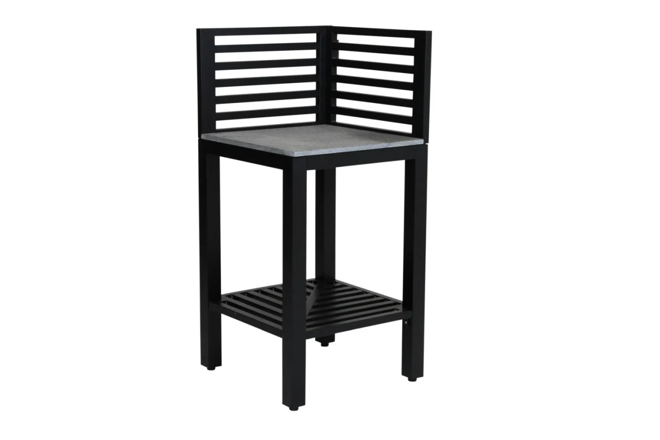 Outdoor Küche Bellac Eck-Element von Brafab aus Aluminium und Stein, modern, Schwarz, für Garten