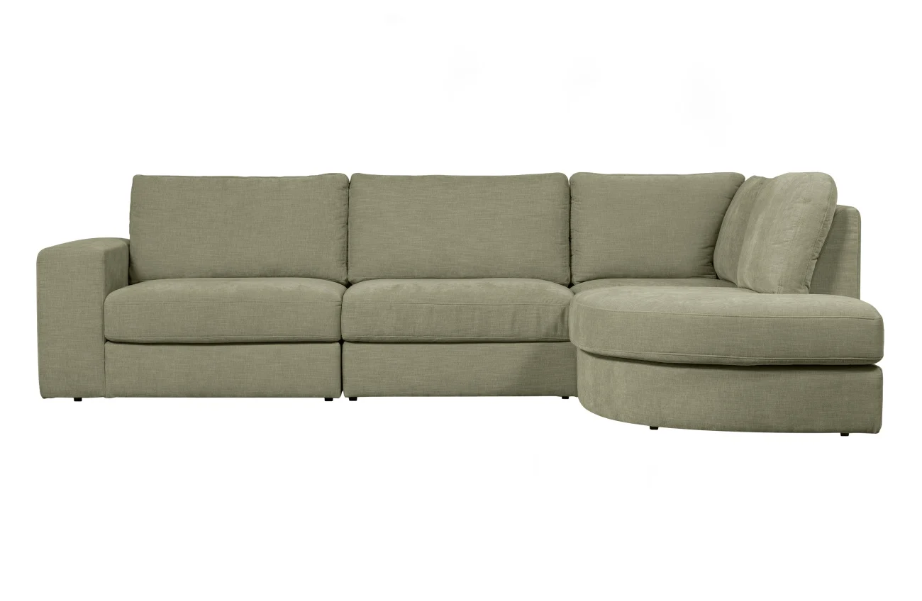 Ecksofa Family aus Webstoff, modern und komfortabel, rechts, grün, abnehmbare Sitzkissen - VTwonen