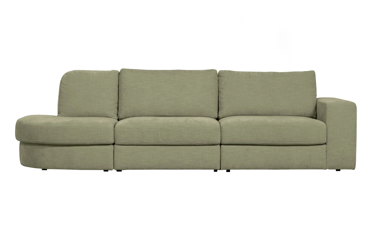 Sofa Family aus Webstoff, modern und komfortabel, linksseitig, grün, abnehmbare Sitzkissen - VTwonen