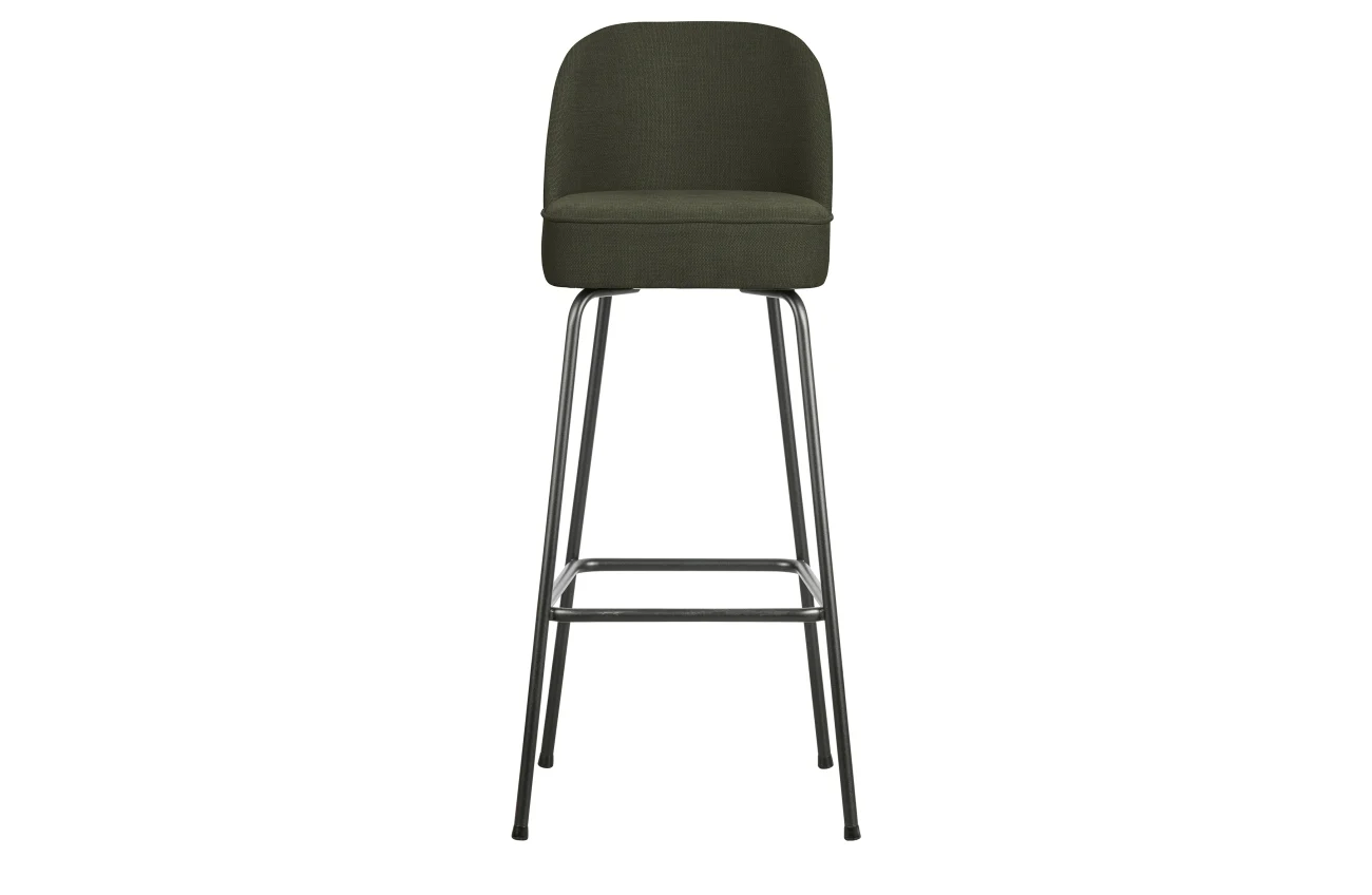 Barhocker Vogue aus Webstoff, modernes Design, warmes Grün, gepolstert, Metallgestell - Woood