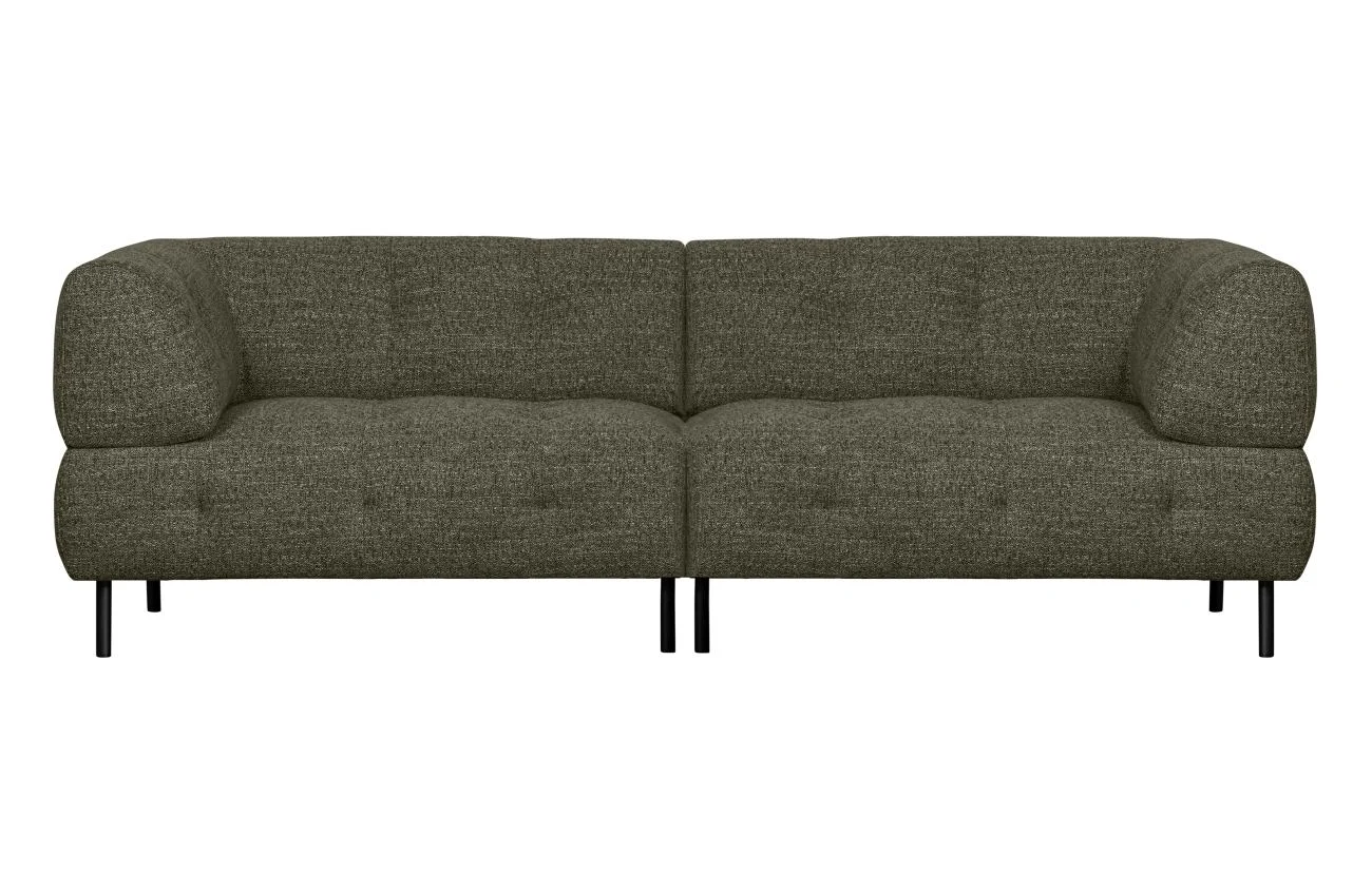 Sofa Lloyd aus grobmaschigem Stoff, modern, Grün, elegantes Design für 3–4 Personen - Woood