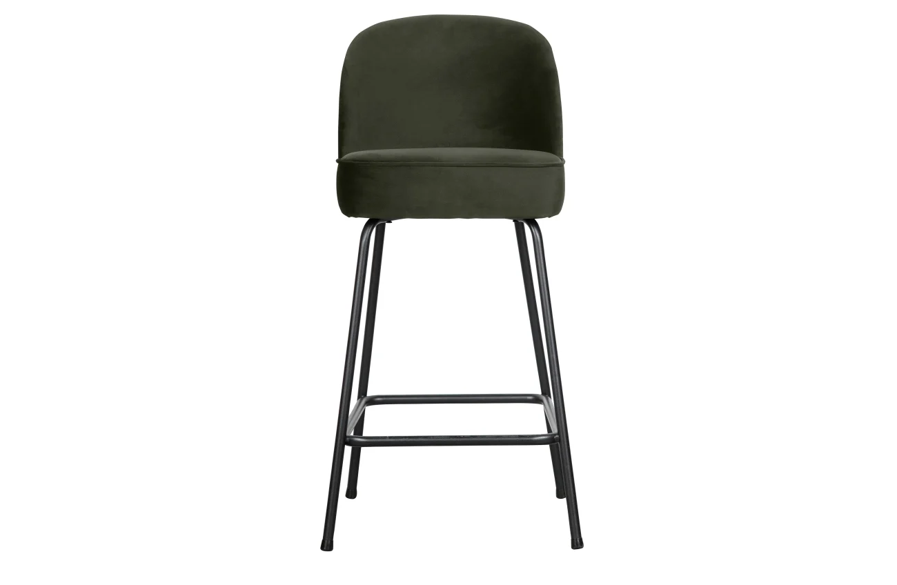 Barhocker Vogue aus Samt, modern und elegant, dunkelgrün, 65 cm Sitzhöhe, gepolstert - Woood