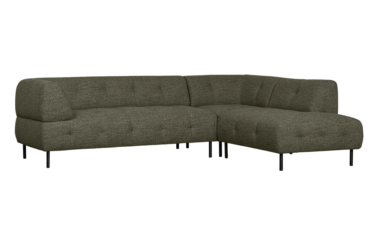 Ecksofa Lloyd grobmaschiger Stoff, modern und bequem, rechts, grün, für 4–5 Personen - Woood
