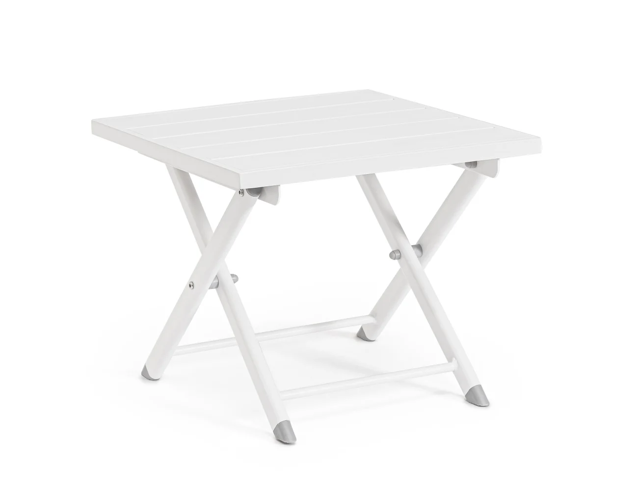 Gartenbeistelltisch Taylor aus Aluminium, modern, klappbar, weiß, rechteckig, pflegeleicht - Bizzotto
