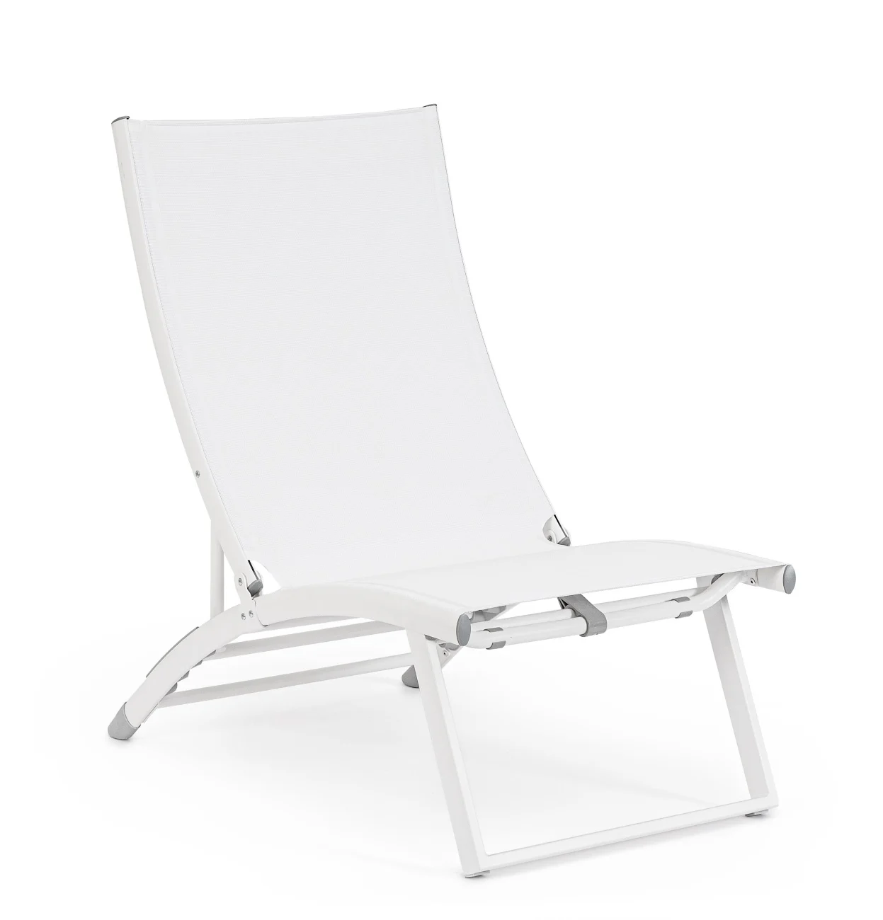 Loungesessel Taylor 2er-Set aus Aluminium, modern, weiß, verstellbare Rückenlehne