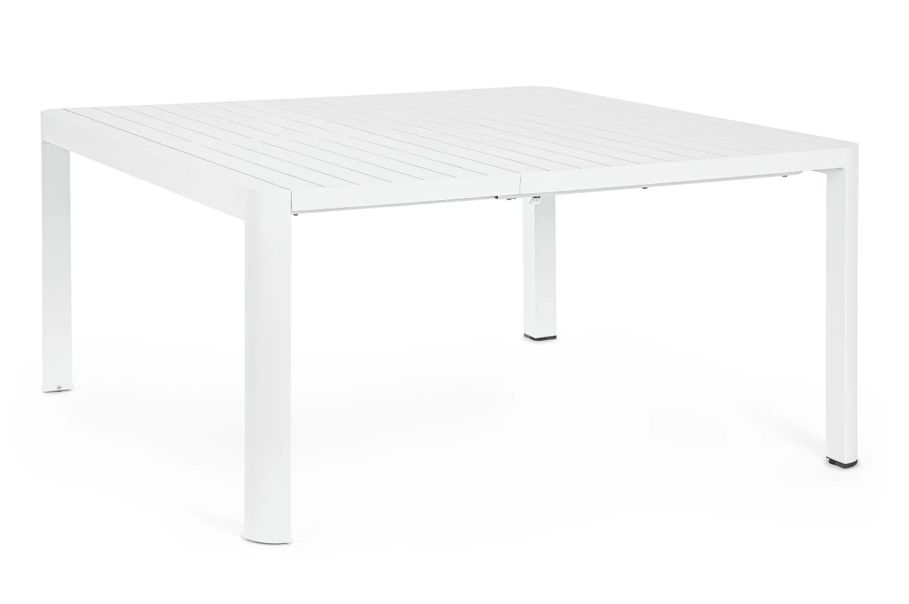 Gartenesstisch Kiplin Aluminium, modern und ausziehbar, weiß, für 6–8 Personen - Bizzotto