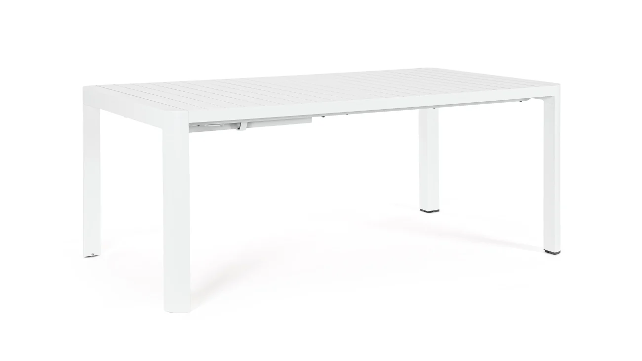 Gartenesstisch Kiplin Aluminium, modern ausziehbar, weiß, geeignet für 8–10 Personen - Bizzotto